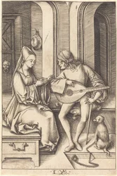 Le joueur de luth et le chanteur, vers 1500